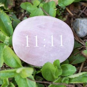 11:11 Rose Quartz Palm Stone